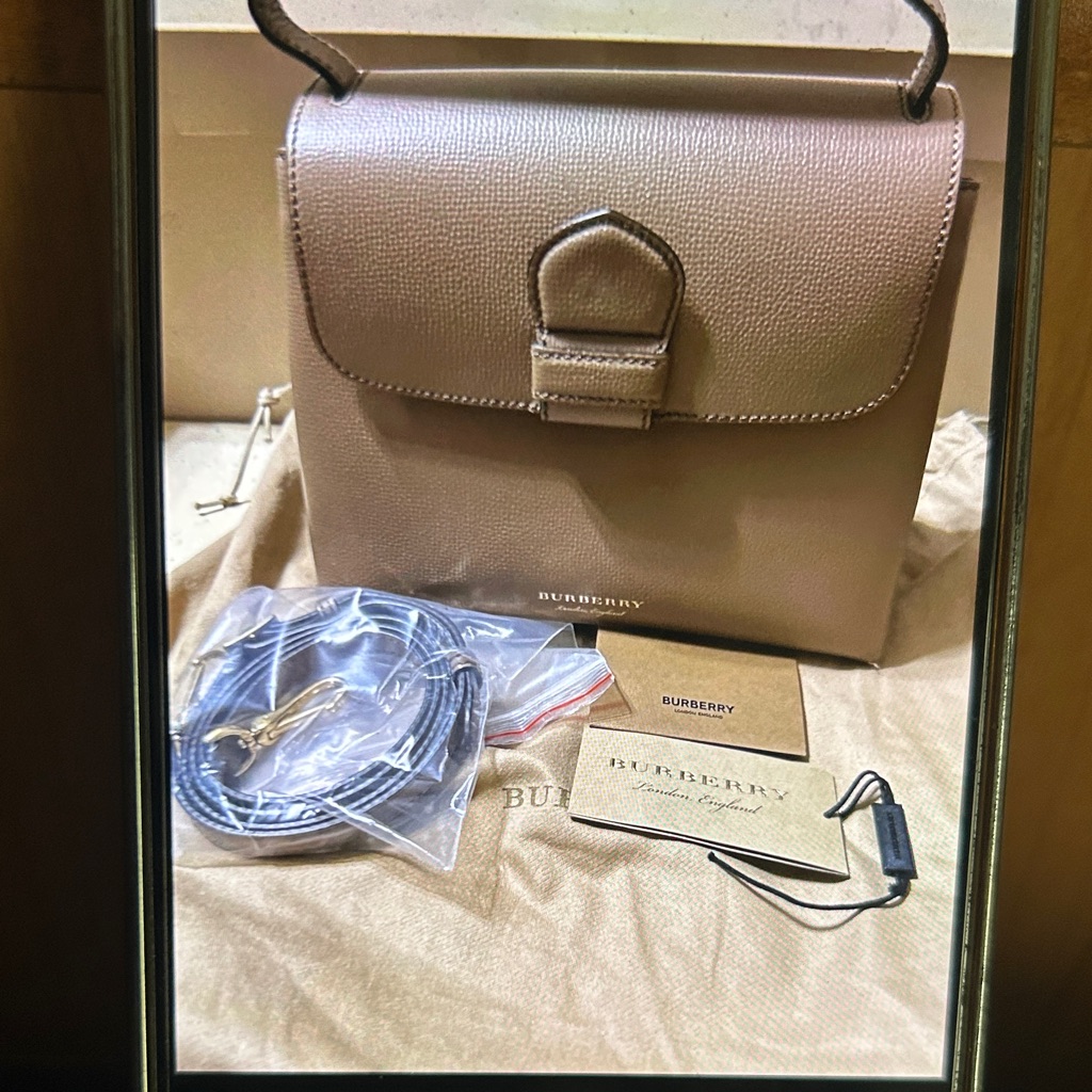 Burberry Beige/Tan Leather Top-Handle Satchel